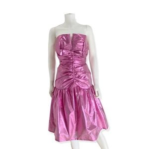 Pantagis Vintage Pink Metallic Drop Waist Dress